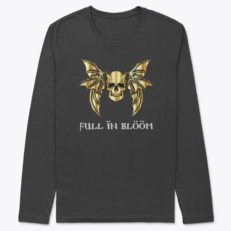 full in bloom Gold Skull w/ Wings