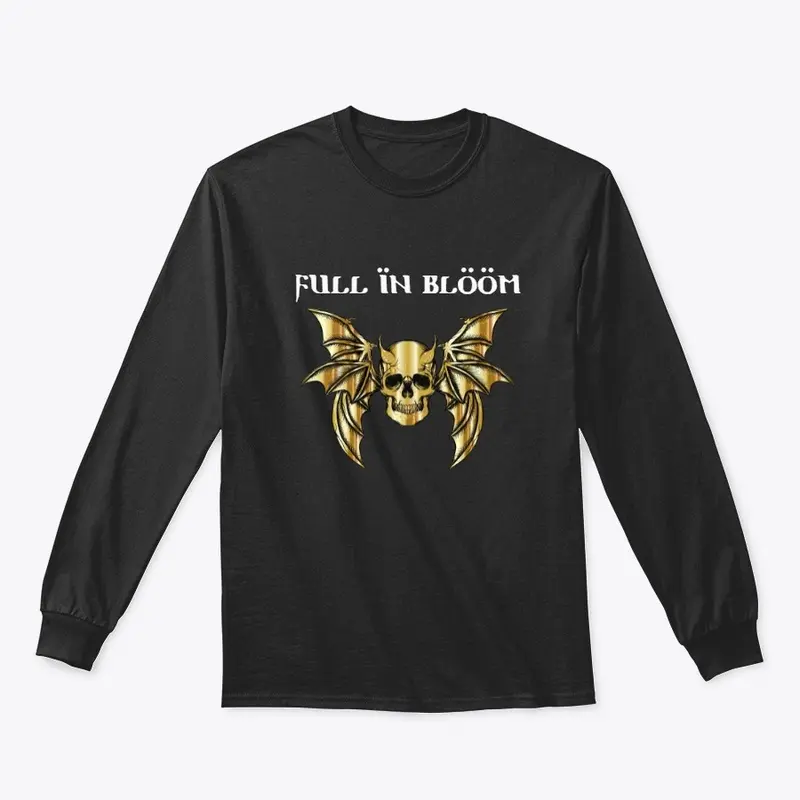 full in bloom Gold Skull w/ Wings